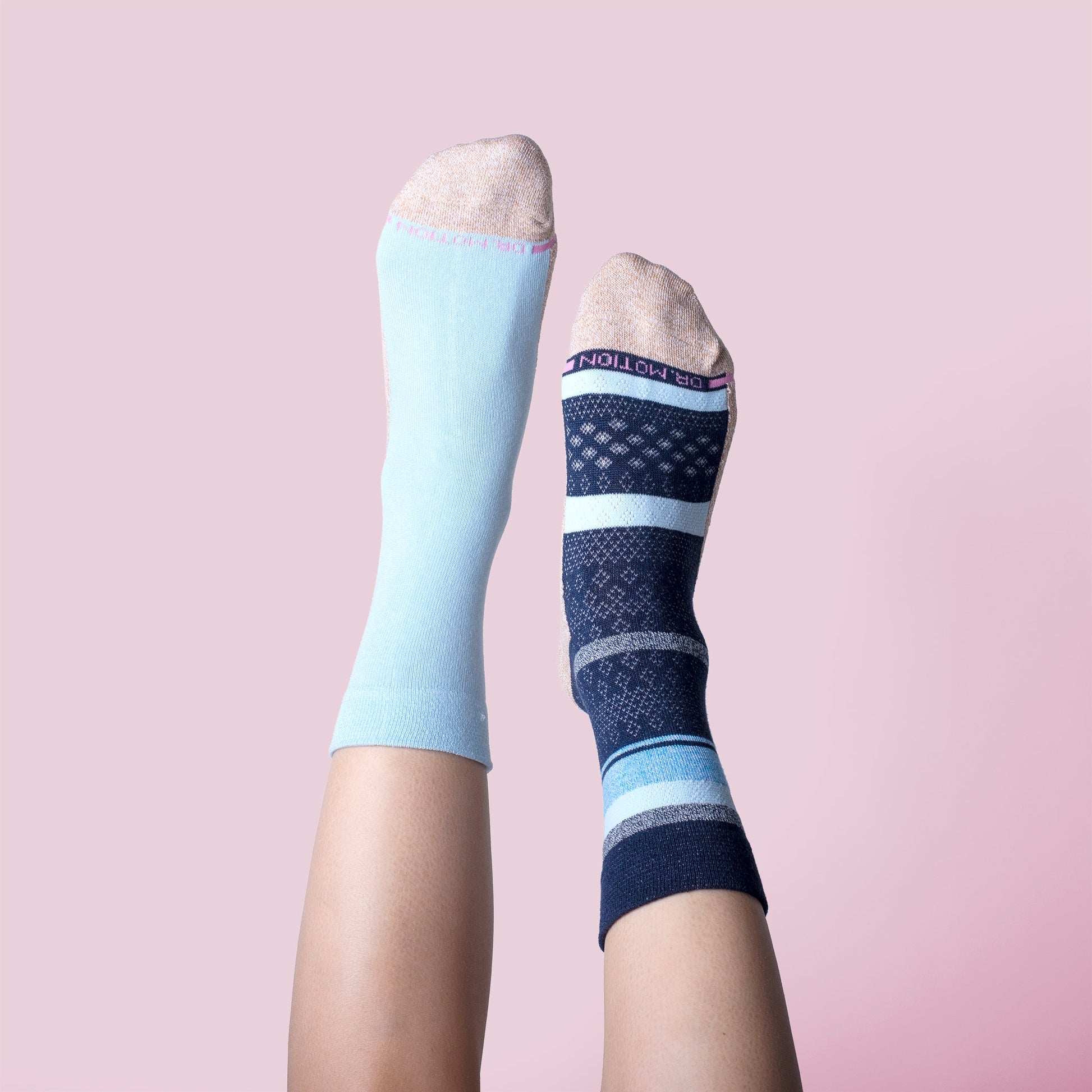 Multi Stripe Texture - Diabetic Half-Cushion Socks For Women | Dr. Motion