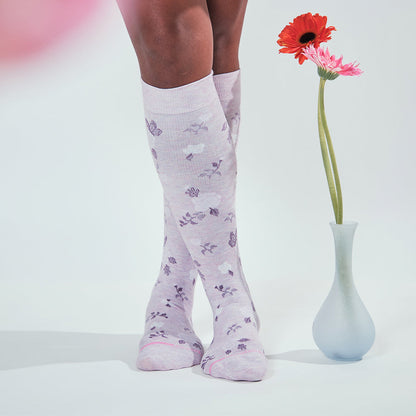 French Roses - Knee-High Compression Socks For Women | Dr. Motion