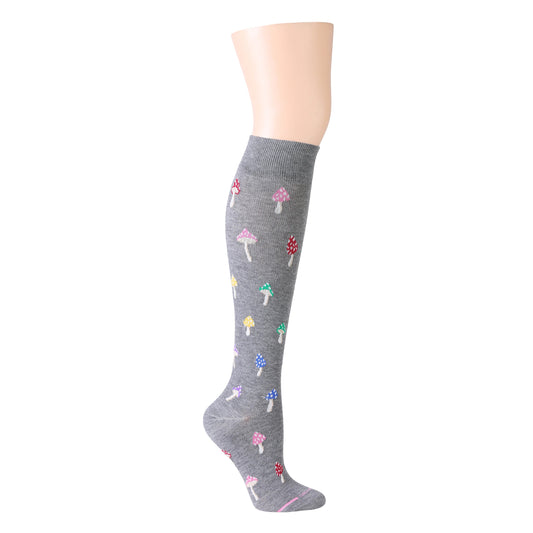 Colorful Shrooms - Knee-High Compression Socks For Women | Dr. Motion