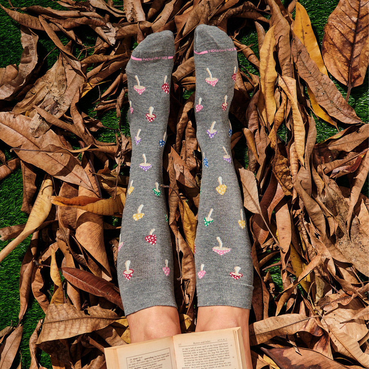 Colorful Shrooms - Knee-High Compression Socks For Women | Dr. Motion