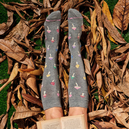 Colorful Shrooms - Knee-High Compression Socks For Women | Dr. Motion