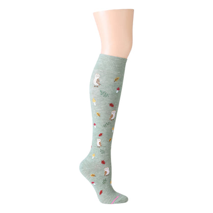 Forest Owl - Knee-High Compression Socks For Women | Dr. Motion
