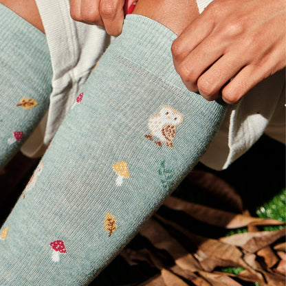 Forest Owl - Knee-High Compression Socks For Women | Dr. Motion