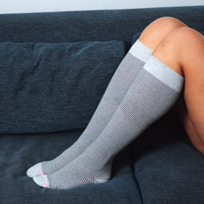 Microstripe - Knee-High Compression Socks For Women | Dr. Motion
