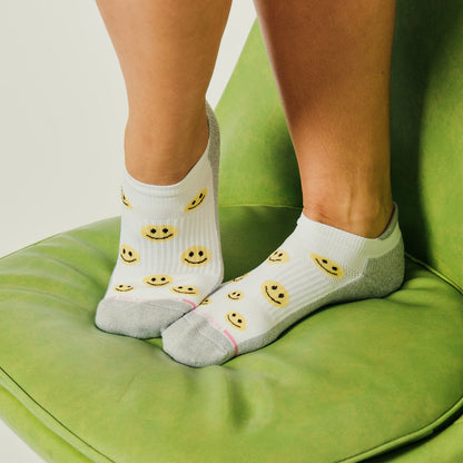 Smiley Face - Ankle Compression Socks For Women | Dr. Motion