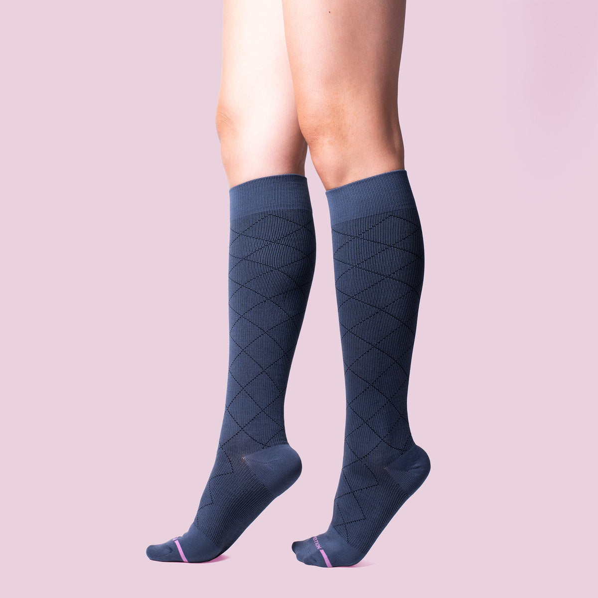 Diamond Pattern - Knee-High Compression Socks For Women | Dr. Motion