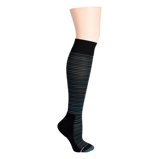 Tri-Color Stripe - Knee-High Compression Socks For Women | Dr. Motion