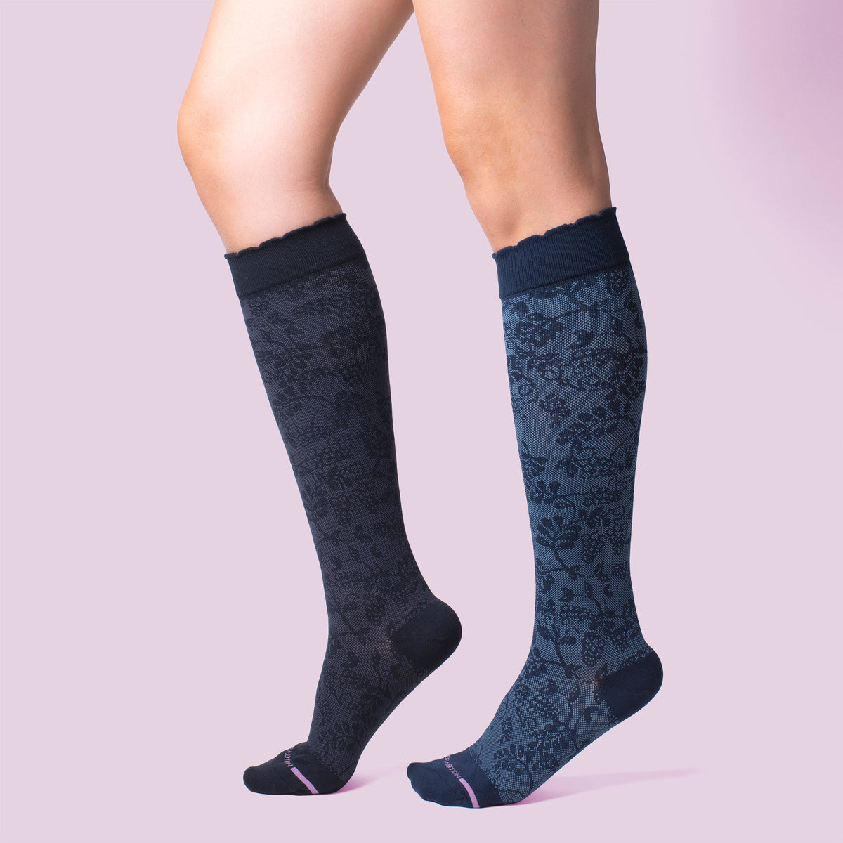 Grape Vine Texture - Knee-High Compression Socks For Women | Dr. Motion