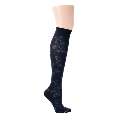 Floral Pattern - Knee-High Compression Socks For Women | Dr. Motion
