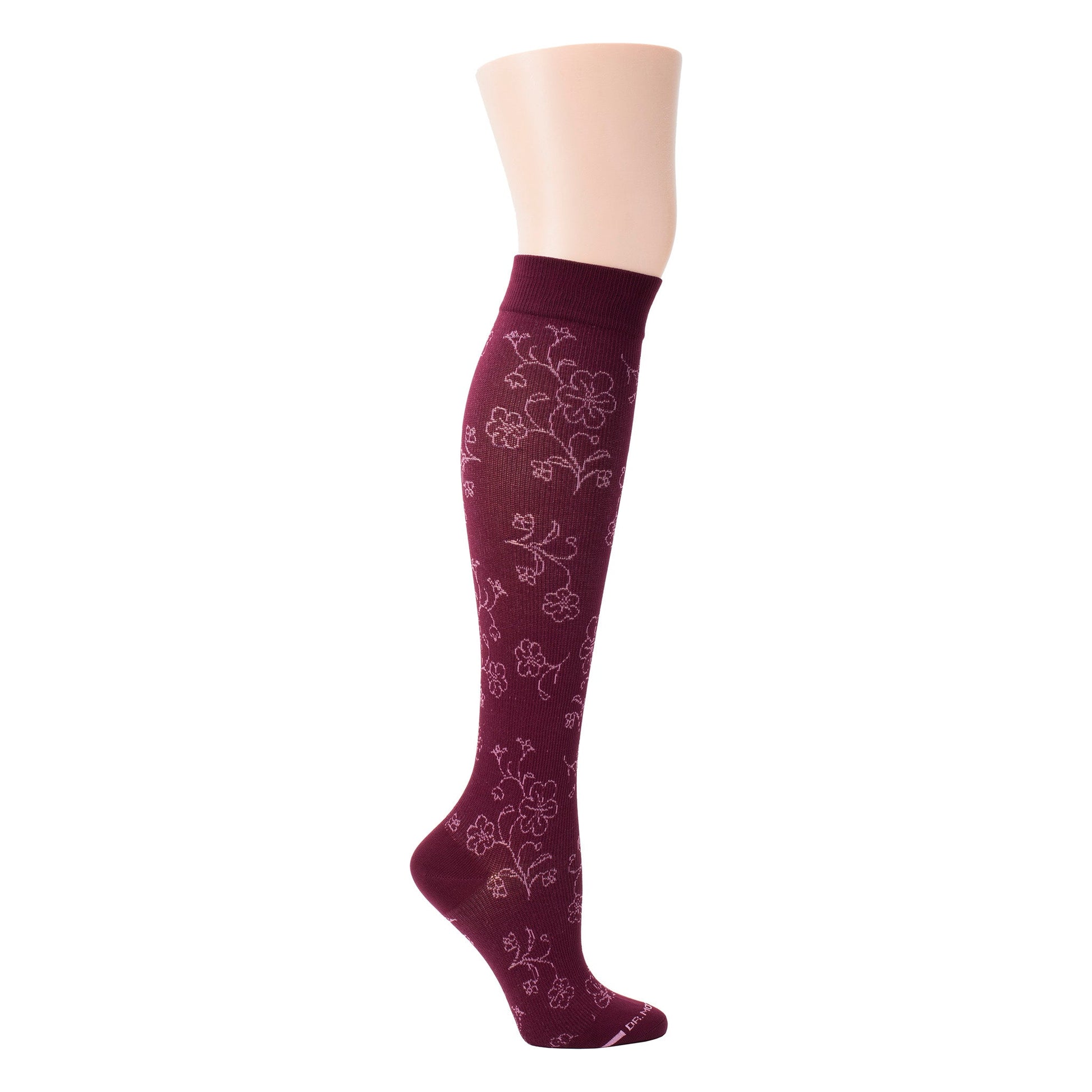Floral Pattern - Knee-High Compression Socks For Women | Dr. Motion
