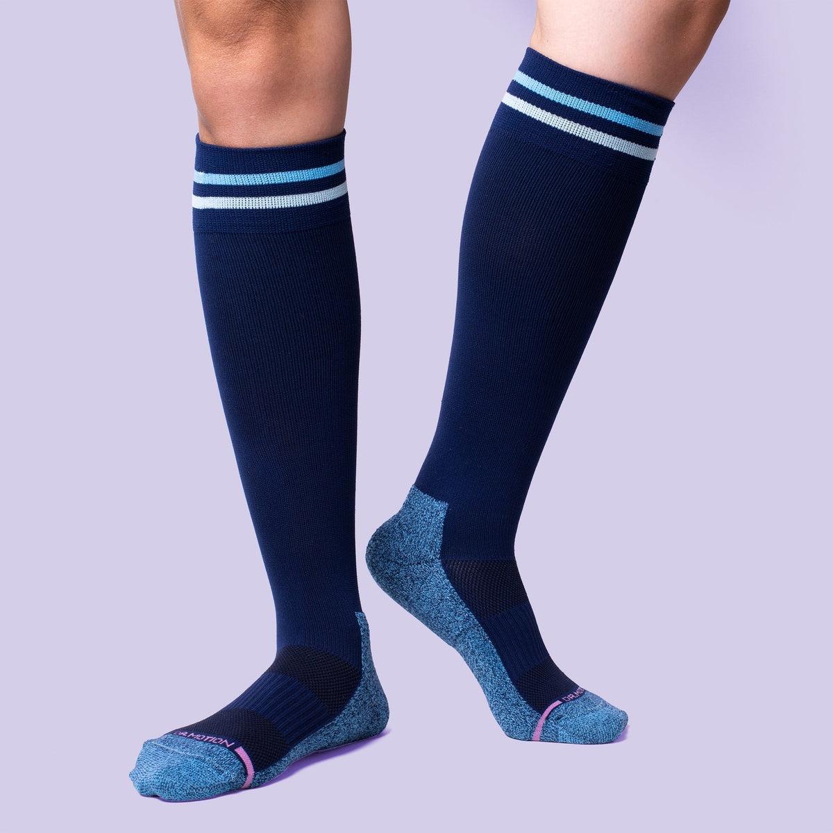 Cuff Stripe - Knee-High Compression Socks For Women | Dr. Motion