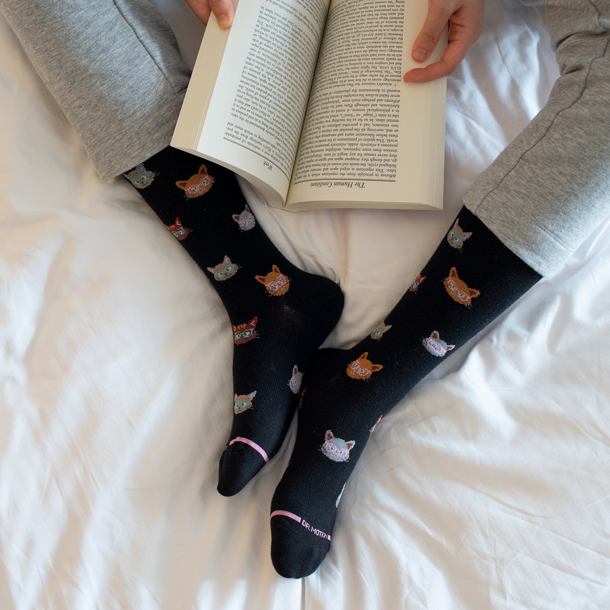 Cats in Glasses - Knee-High Compression Socks For Women | Dr. Motion