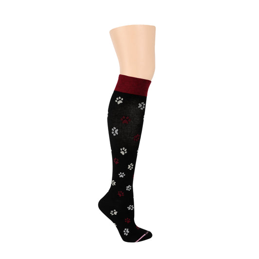 Paw Prints - Knee-High Compression Socks For Women | Dr. Motion