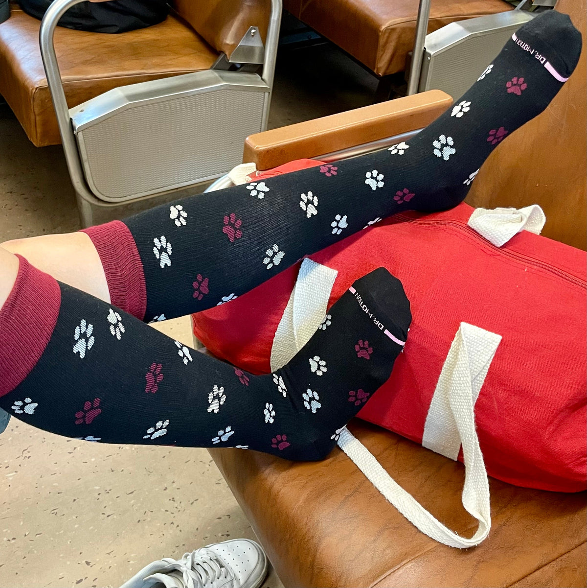 Paw Prints - Knee-High Compression Socks For Women | Dr. Motion