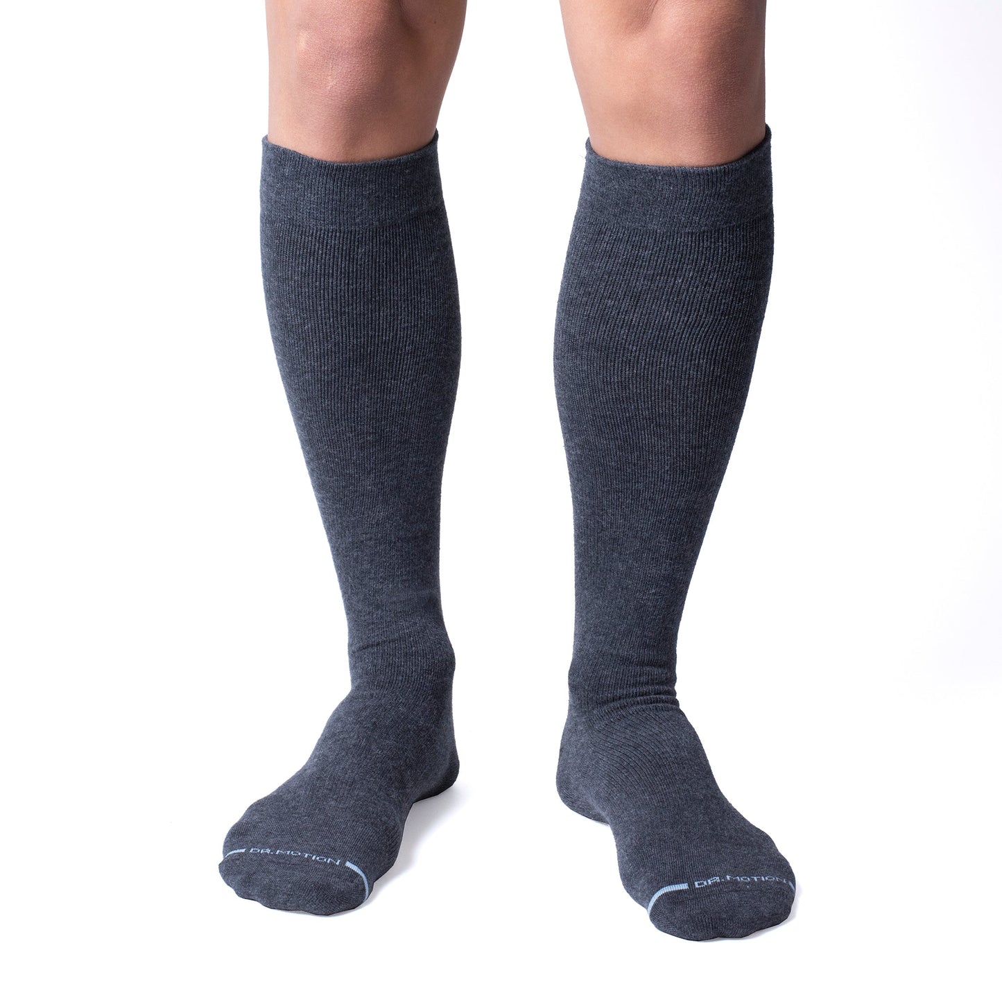 Solid Cotton Blend - Knee-High Compression Socks For Men | Dr. Motion