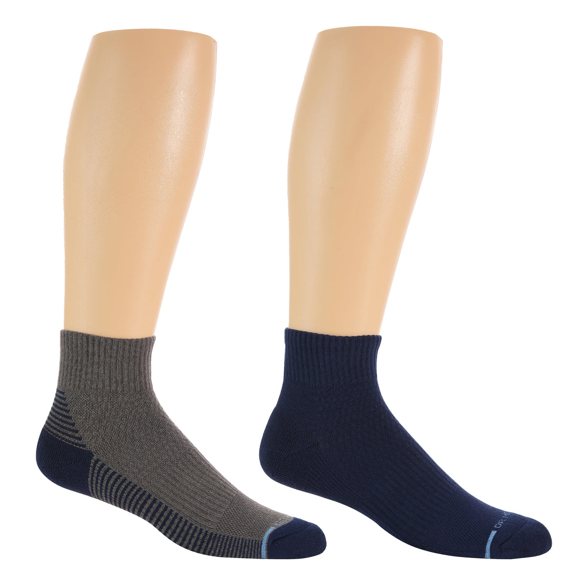 Back Stripes Ribbed Cuff - Quarter Compression Socks For Men | Dr. Motion