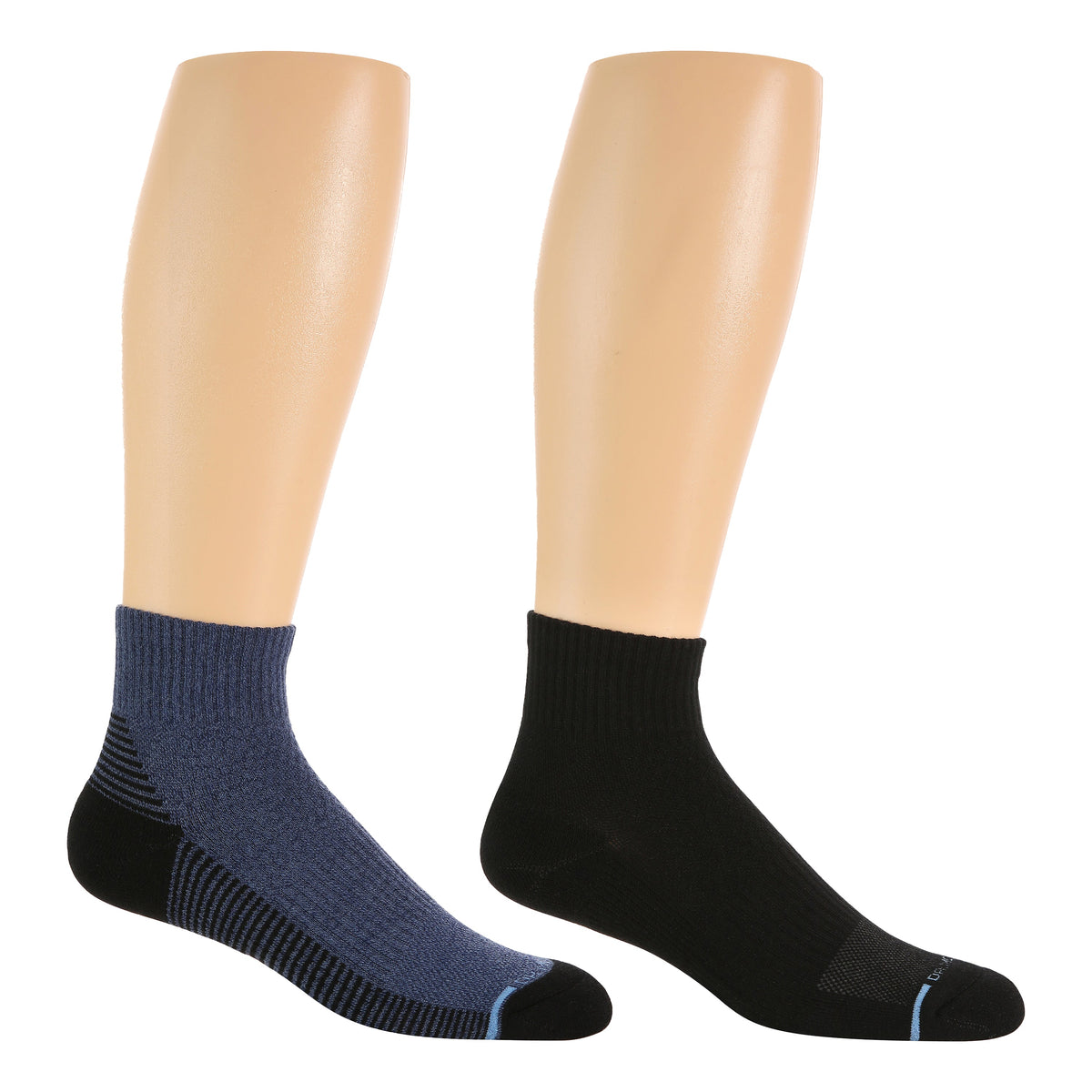 Back Stripes Ribbed Cuff - Quarter Compression Socks For Men | Dr. Motion
