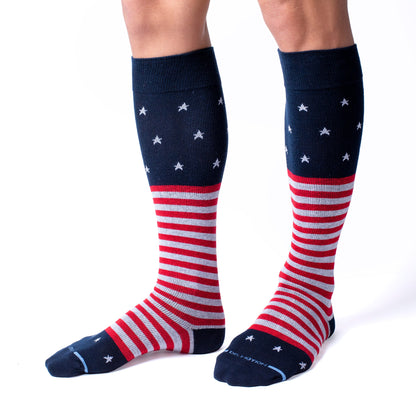 Stars Stripes - Knee-High Compression Socks For Men | Dr. Motion