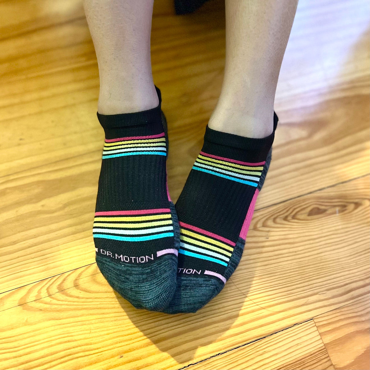 Happy Stripes - Ankle Compression Socks For Women | Dr. Motion